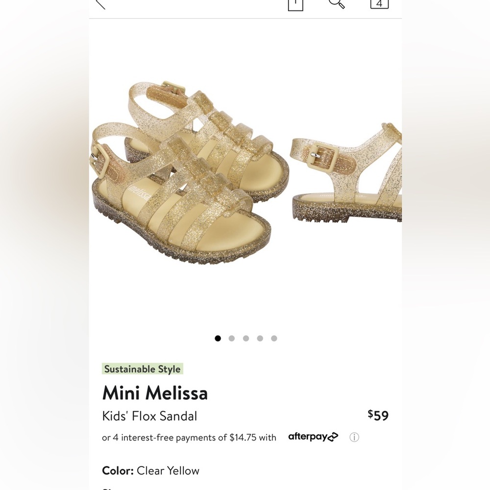 Brand new without tags mini melissa gold size 8 sandals